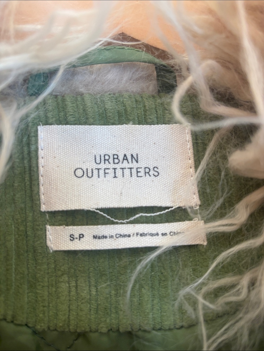 Urban Outfitters Tasha Coat Corduroy Faux Fur Trim Belted Jacket Boho Penny Lane - Picture 5 of 9